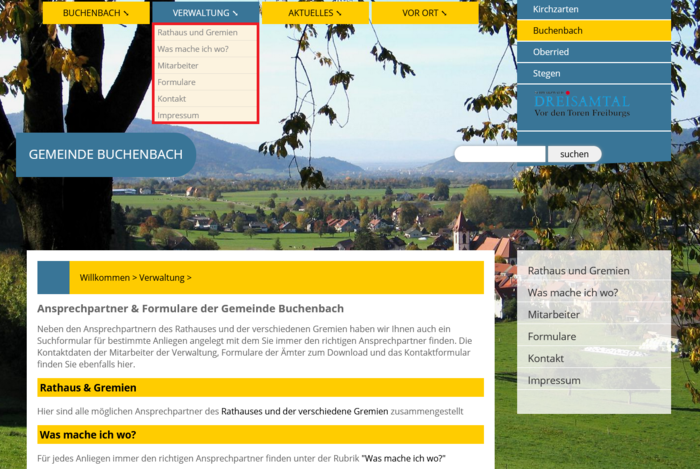 Themen Verwaltung Buchenbach