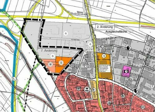 Luftbild Bereich der Änderung Flächennutzungsplan Fischerrain