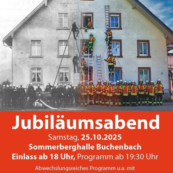 Plakat zum Jubilum der Feuerwehr