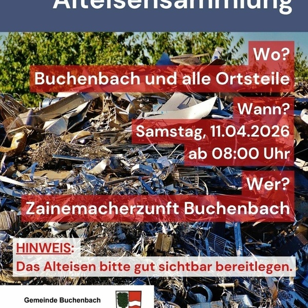 Kurzinfo zur Alteisensammlung mit Datum