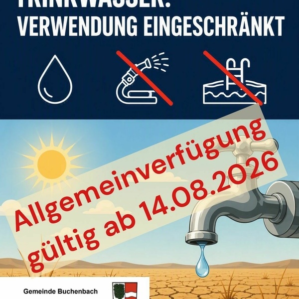 Symbolbild eines tropfenden Wasserhahnes vor trockenem Gel�nde, KI-generiert